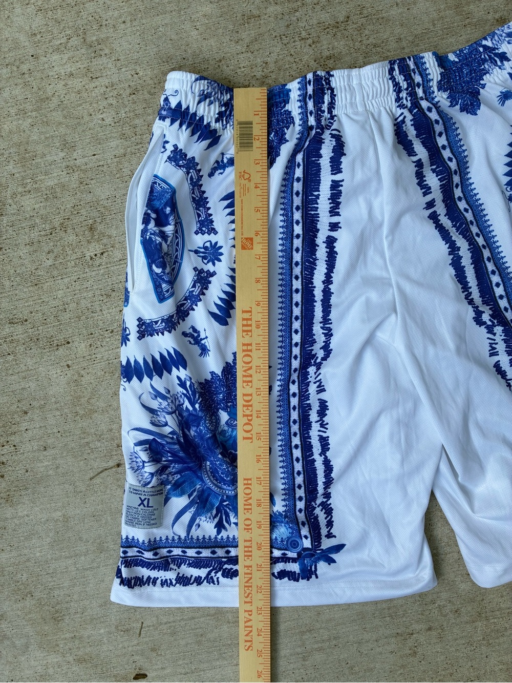 Champion Men’s White & Blue Printed Basketball Shorts - Picture 5 of 6